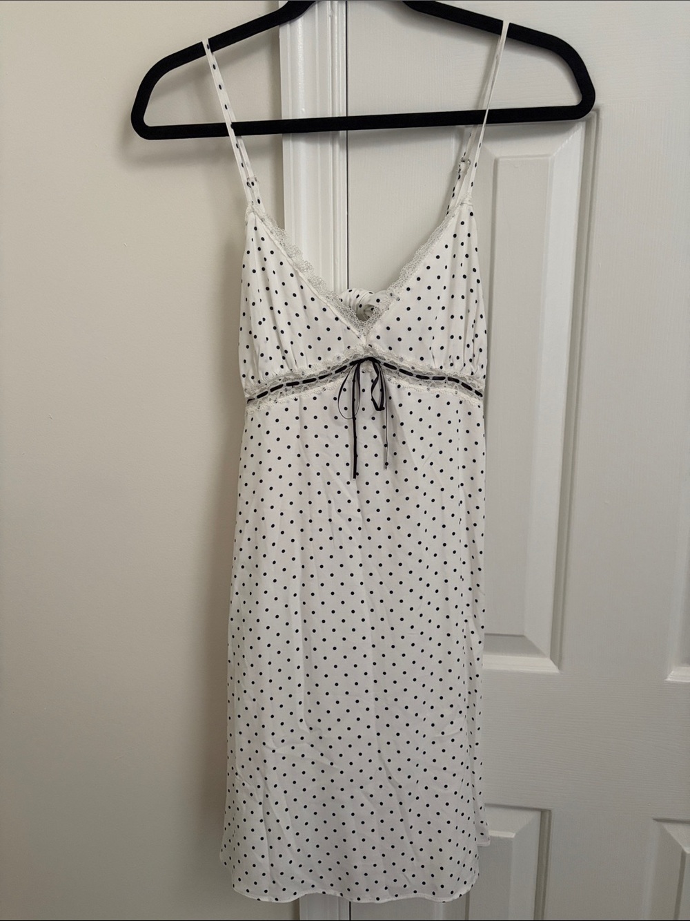 Hollister White/ Navy Polka Dot Dress